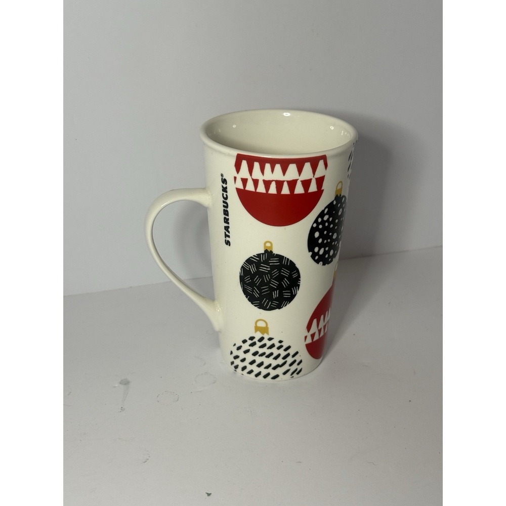 Starbucks 2016 Latte Holiday Mug 17 Oz Christmas Ornaments White Red Black